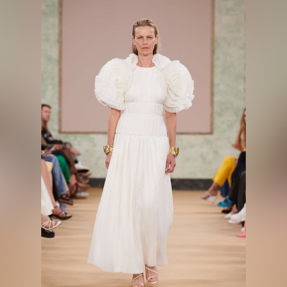 Aje Tulle Puff-Sleeves Maxi Dress NWT